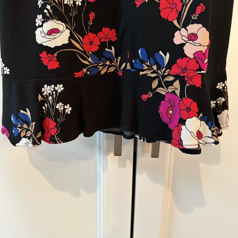 Popsugar black floral dress size L - Picture 3 of 11